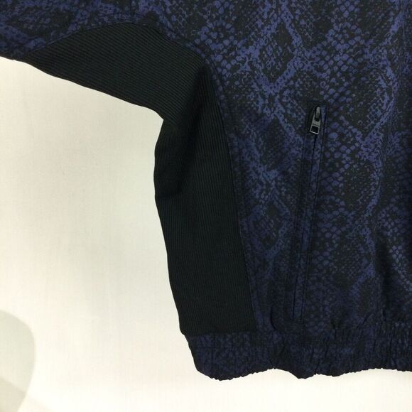 Athleta Women Brooklyn Bomber Track Python Print Full Zip Jacket Blue Sz XLarge - Picture 3 of 10